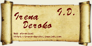 Irena Deroko vizit kartica